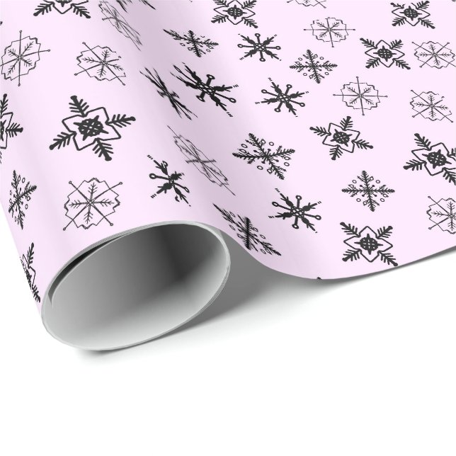 Papel De Presente Flocos de Neve Simples Natal (Ponta do rolo)