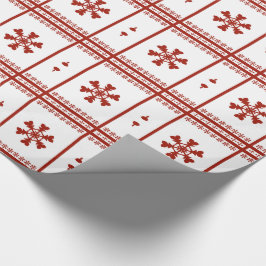 Papel De Presente Flocos de neve vermelhos