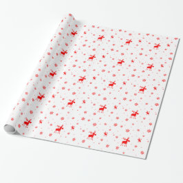 Papel De Presente Flocos de neve vermelhos simples modernos dos