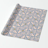 Flor abstrato Azul Amarelo Amarelo Refletor Boho F