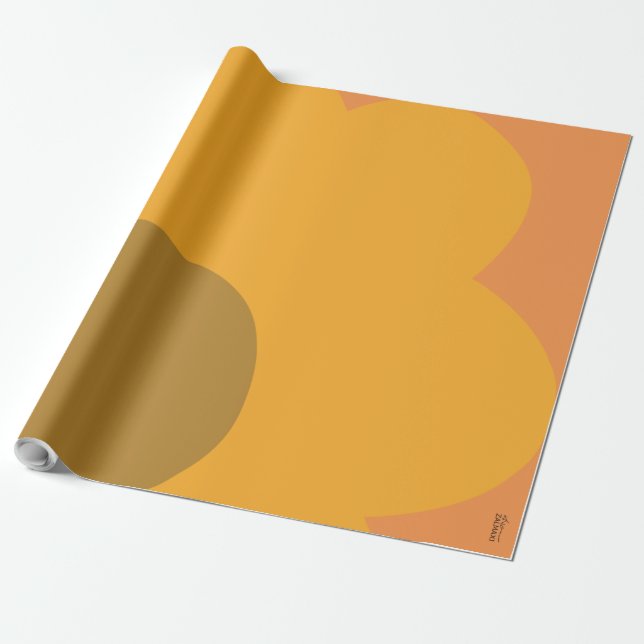 Papel De Presente Flor Abstrato de Laranja Chic (Desenrolado)