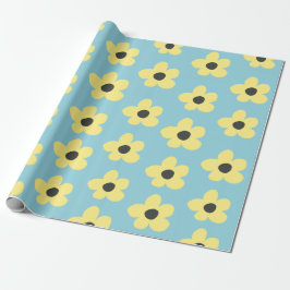 Papel De Presente Flor Amarelo 