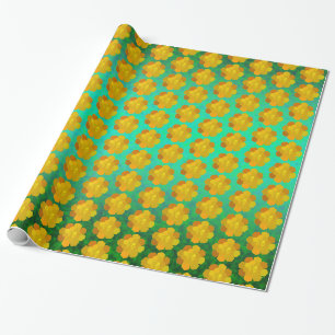 Papel De Presente Flor Amarelo
