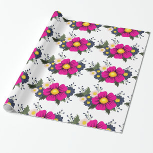 Papel De Presente Flor Burgundy Marsala Vermelho Naval Rústico Elega