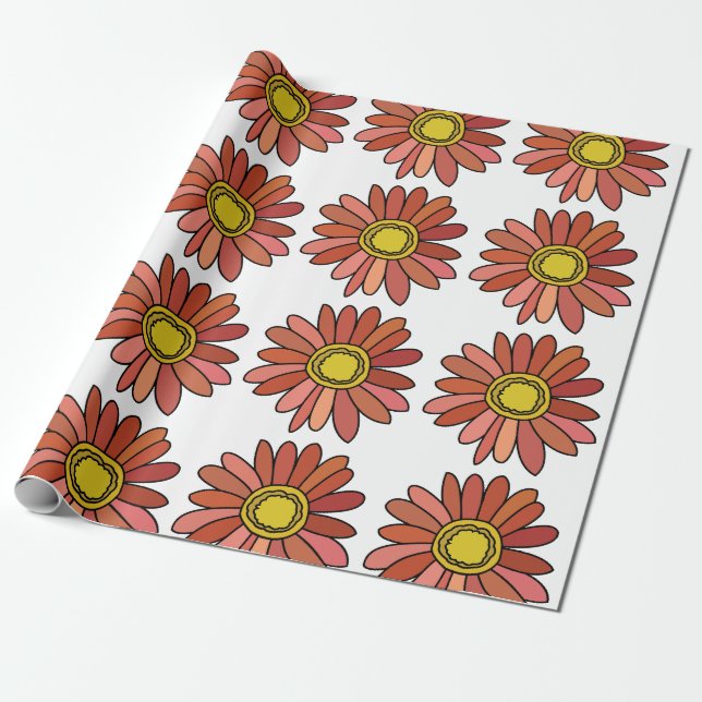 Papel De Presente Flor Chrysanthemum Floral Chrysanthemum (Desenrolado)