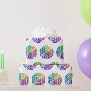 Papel De Presente Flor colorida elegante da arte da libélula