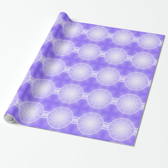 Papel De Presente Flor da Vida / Blume des Lebens - transpa branca. (Desenrolado)