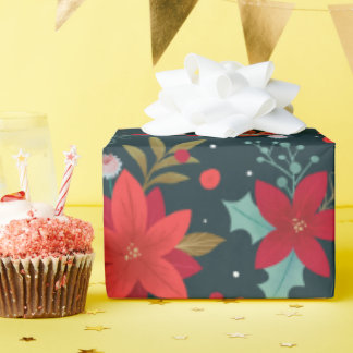 Papel De Presente Flor das Estrelas de Natal, Mistletoe Wintergreen