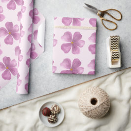 Papel De Presente Flor de aquarela roxa