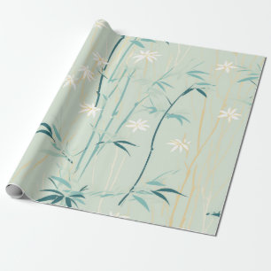 Papel De Presente Flor de Bambu Sereno Asiático  (9)