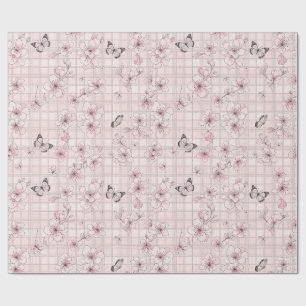Papel De Presente Flor de Borboleta Elegante (4)