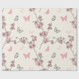 Papel De Presente Flor de Borboleta Elegante (9)