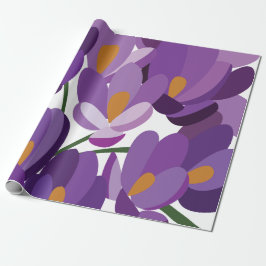 Papel De Presente Flor de Crócus Roxo