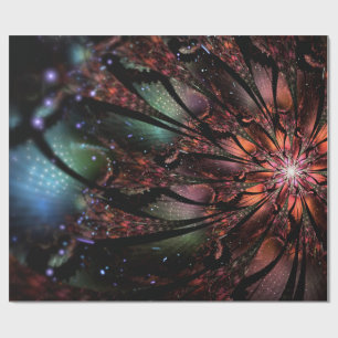 Papel De Presente Flor de fantasia fractal macia e tenra