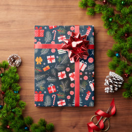 Papel De Presente Flor de Fita para Presentes de Natal