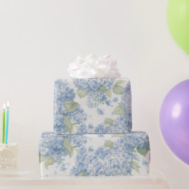 Papel de Presente Flor de Hortênsia Azul em Flor