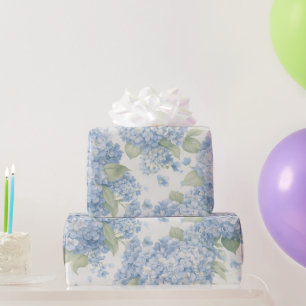 Papel de Presente Flor de Hortênsia Azul em Flor