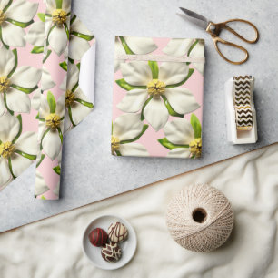 Papel De Presente Flor de Magnólia Tropical em Flor Casamento de Pri