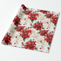 Flor de Natal Poinsettia Red Green Padrão