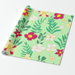 Papel De Presente Flor de padrão sem soldadura e decor de saída para