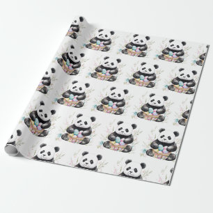 Papel De Presente Flor de Páscoa de água de panda-branca