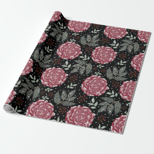 Papel De Presente Flor de Rosa de Inverno
