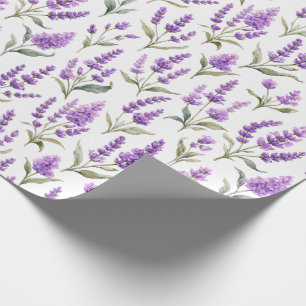 Papel De Presente Flor de Salvia Roxa Lavanda Verde