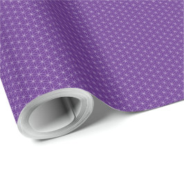 Papel De Presente Flor do Padrão de Vida Roxo