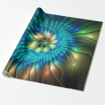Flor Fantasia Luminosa, Fractal Abstrato Colorido