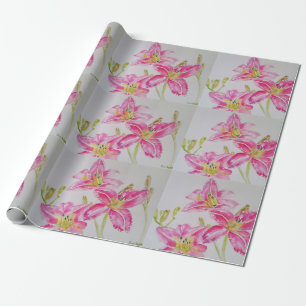 Papel De Presente Flor Flor Rosa bonito Flor Aquarela