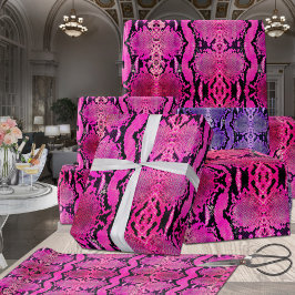 Papel De Presente Flor Fuchsia Boa Constritor Snakeskin
