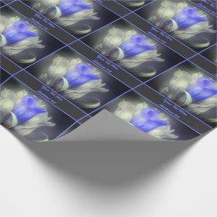 Papel De Presente Flor Gentiana Preta E Branca Personalizada