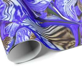 Papel De Presente Flor Íris Roxo/Inclinado/Com Teles /