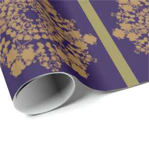 Papel De Presente Flor Lilás do ouro