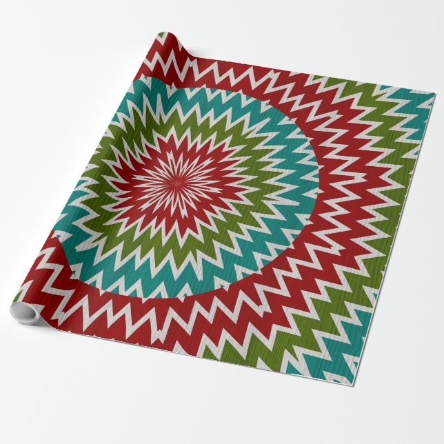 Papel De Presente Flor mandálaica hipnótica (Desenrolado)