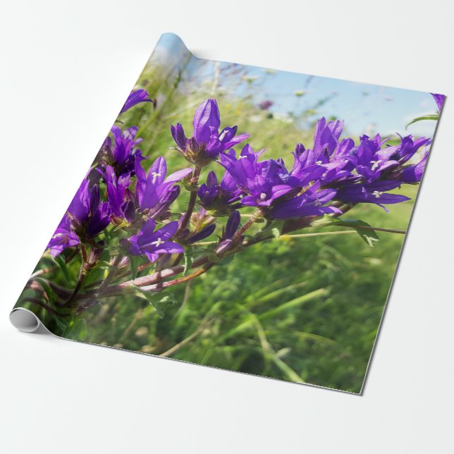 Papel De Presente Flor roxa elegante selvagem (Desenrolado)