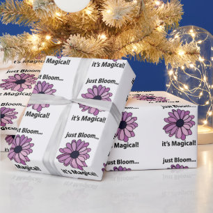 Papel De Presente Flor Roxo Mágico Basta Bloquear Sua Magia