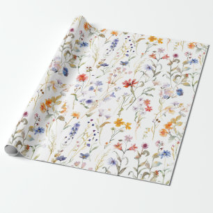 Papel De Presente Flor silvestre de coloração aquosa