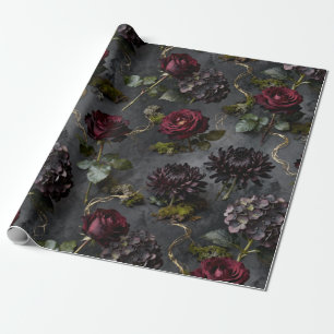 Papel De Presente Flor Temperamental Presente Floral Sombrio