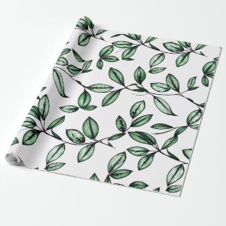 Papel De Presente Flor verde