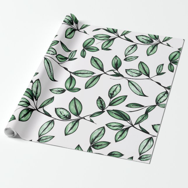 Papel De Presente Flor verde (Desenrolado)