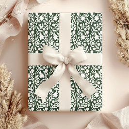 Papel De Presente Flor verde inspirado no Block impressão
