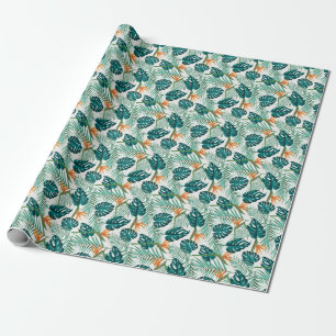 Papel De Presente Flora Tropical: Design Floral sem Sevas