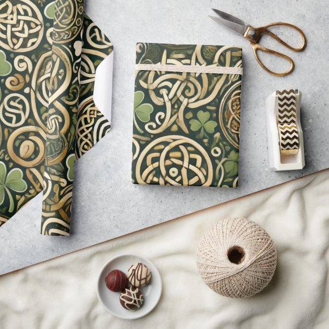 Papel De Presente Floração Celta (Artesanato)