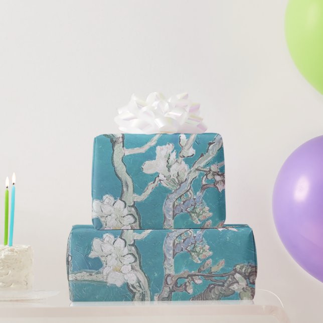 Papel De Presente Floração de Amendoeira Pintura de Van Gogh (Presentes para festas)