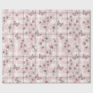 Papel De Presente Floração de Borboleta Elegante (2)