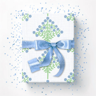 Papel De Presente Floração em Espaldeira em Ardósia e Verde