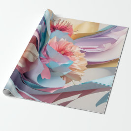 Papel De Presente Floração Pastel Giratória