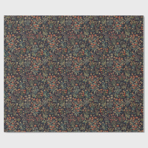 Papel De Presente Florais Botânico Floral da Floresta Sombria da Mei