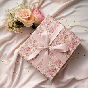 Papel De Presente Florais Rosa elegantes, cor-de-rosa